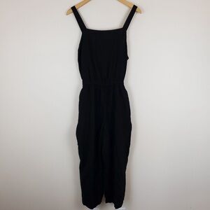 Old Navy Linen Blend Square Neck Black Jumpsuit